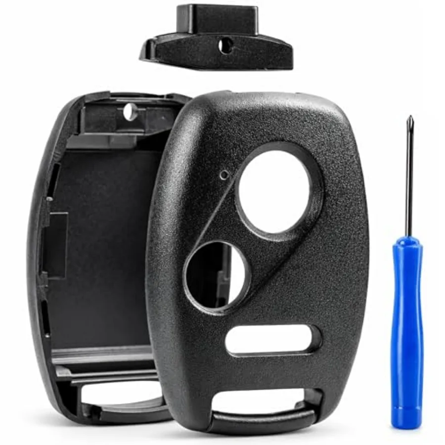 

USA Remote CUTTING NOT REQUIRED - Key Fob Keyless Entry Remote Shell Case and Pad fits Honda Accord/Civic/CR-V/Fit/Odyssey/Pilo