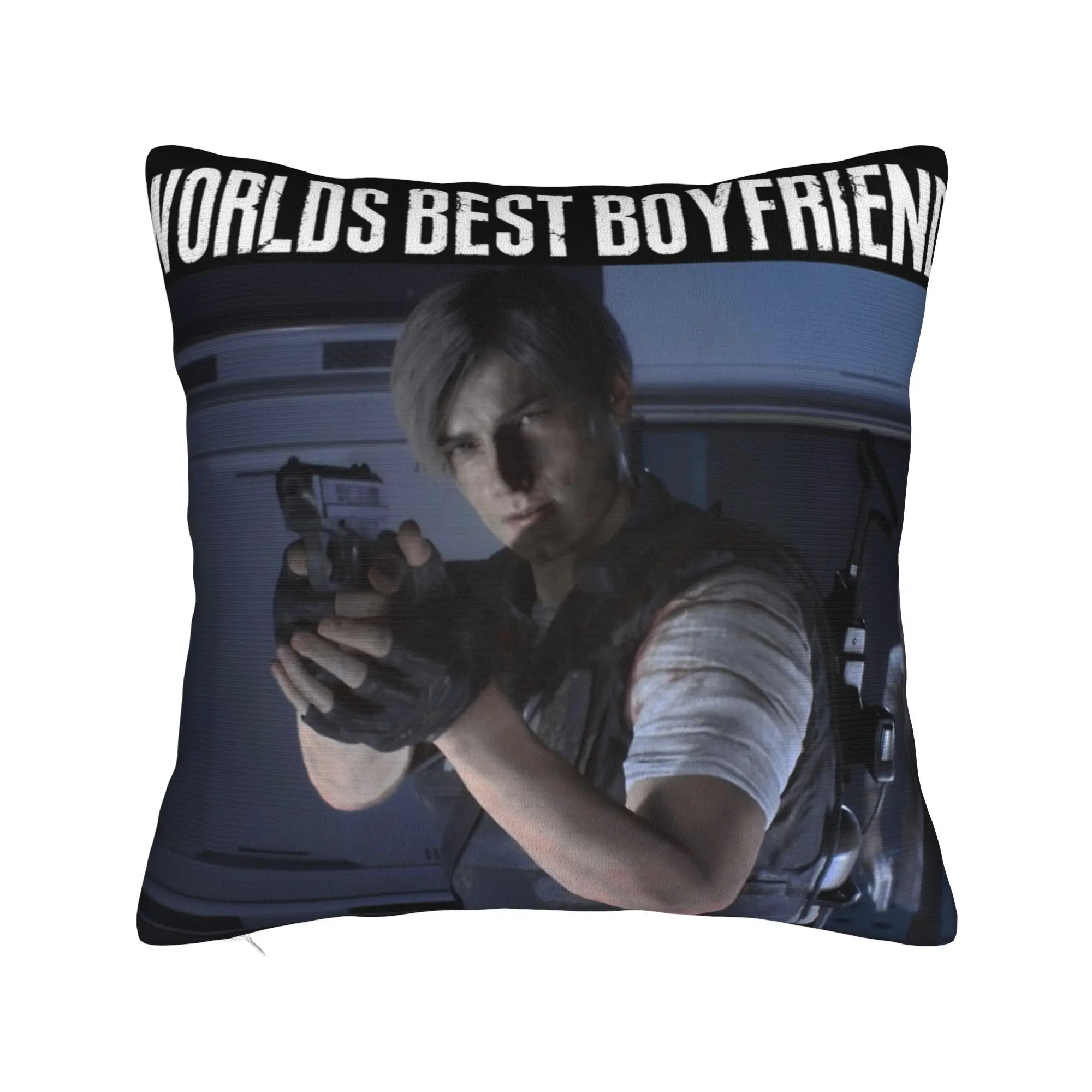 Worlds Best Boyfriend Leon Pillowcase Soft Cushion Cover Decorative Residents Evils Throw Pillow Case Cover Home Zippered 40X40