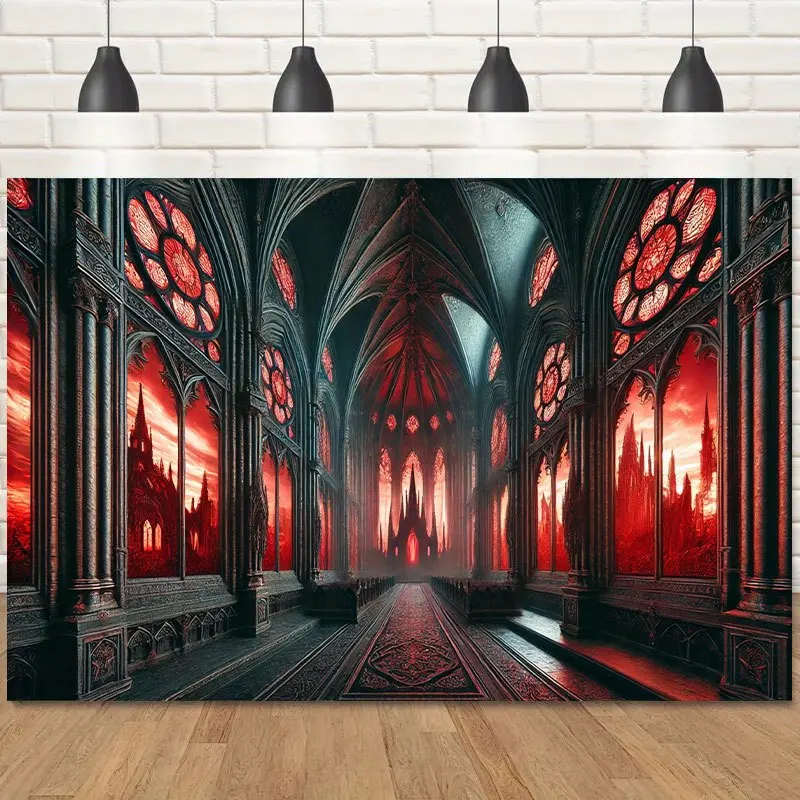 Ein Stück gotische Kathedralen-Innenraum-Polyester-Hintergrundstoffe, geeignet für Fotografie-Hintergründe und Geburtstagsfeiern