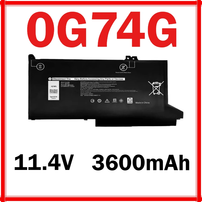 

Аккумулятор для ноутбука DELL Latitude 5300 5310 7300 7400, 3600 мАч, 0G74G, ноутбук серии DELL Latitude 5300 5310 7300 7400, OG74G 02PFPW 11,4 В, 42 Втч