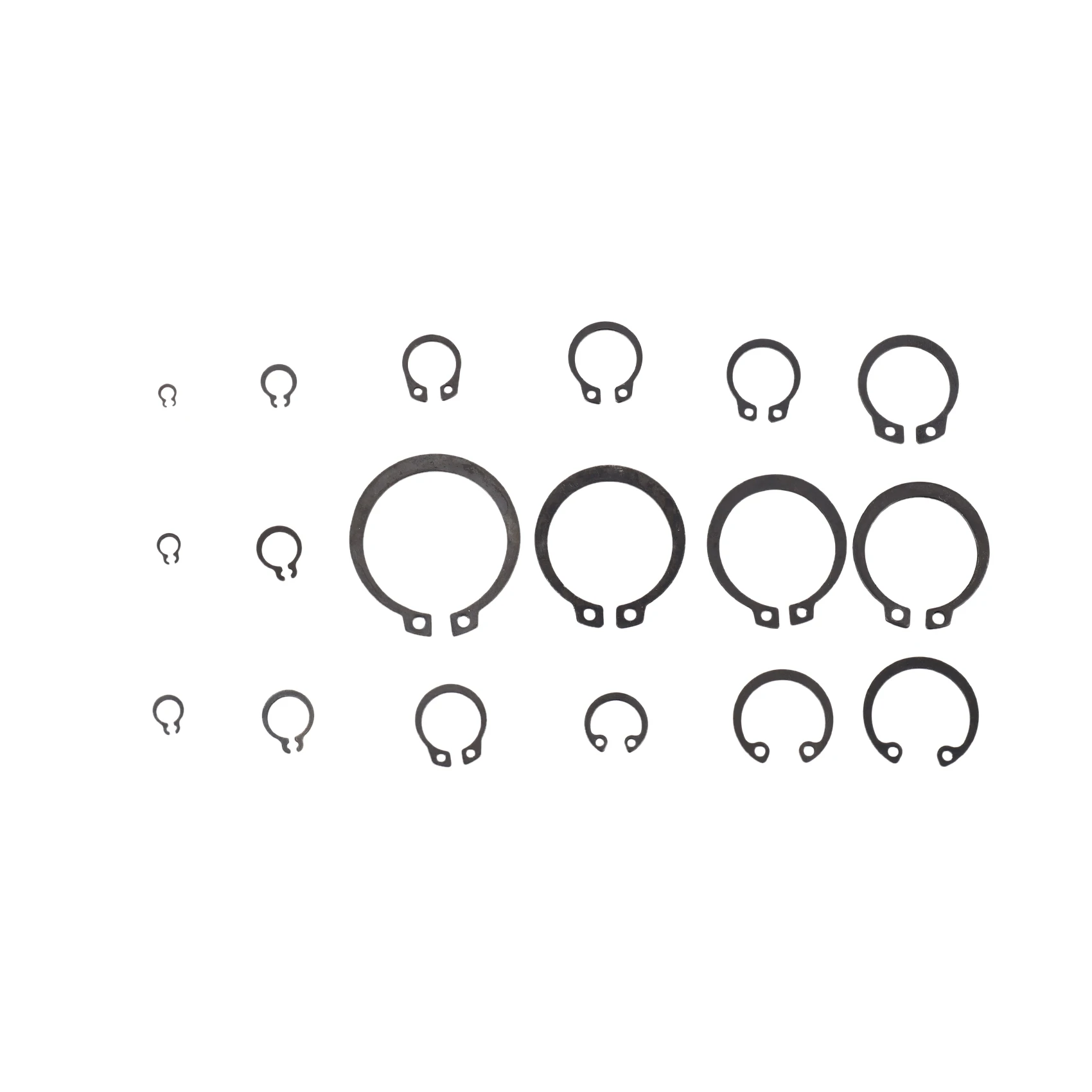300 piezas C-Clips anillo de presión externo arandela negra Hardware Cir Clip juego de anillos de retención para sujetadores industriales 18