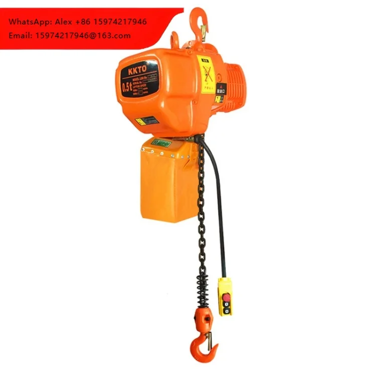 New 3Ton Capacity 3KW IP54 Electric Chain Hoist With 4m Crane 380V G80 Hook Double Chain Single Motor