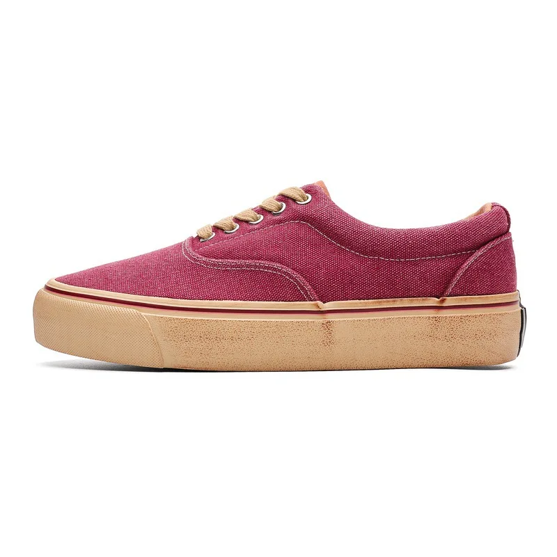 2026 Summer Washed Canvas Casual Skate Shoes Retro Flat Lace Up Unisex Comfort Versatile Trendy Sneakers