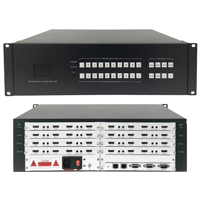 4K HD Matrix Switch 16 in 16 out 4K 30Hz or 60Hz multi video screen processor splicer HDCP Blu-ray 3D WEB/Panel/Remote Contro
