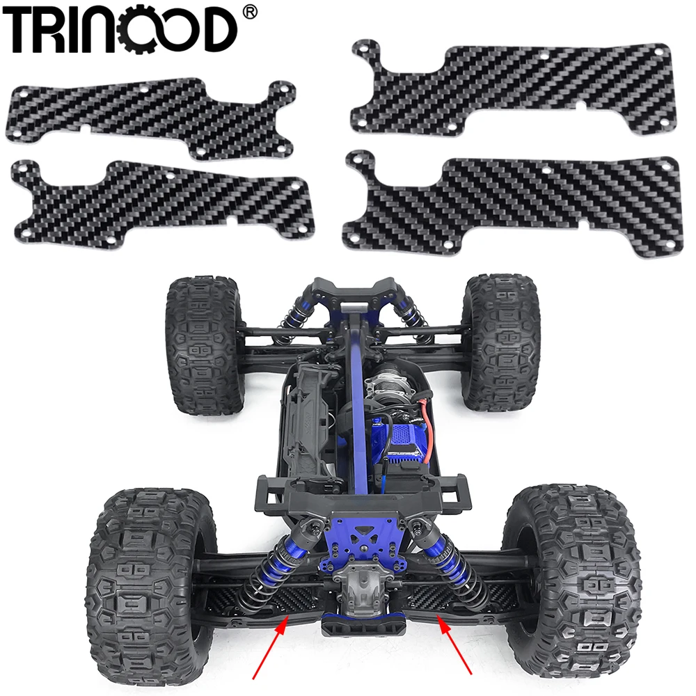 TRINOOD Carbon Fibre Front Rear Suspension Arm Cover Dustproof Protection Plate for SLEDGE 4WD 1/8 RC TRUCK Upgrade Parts