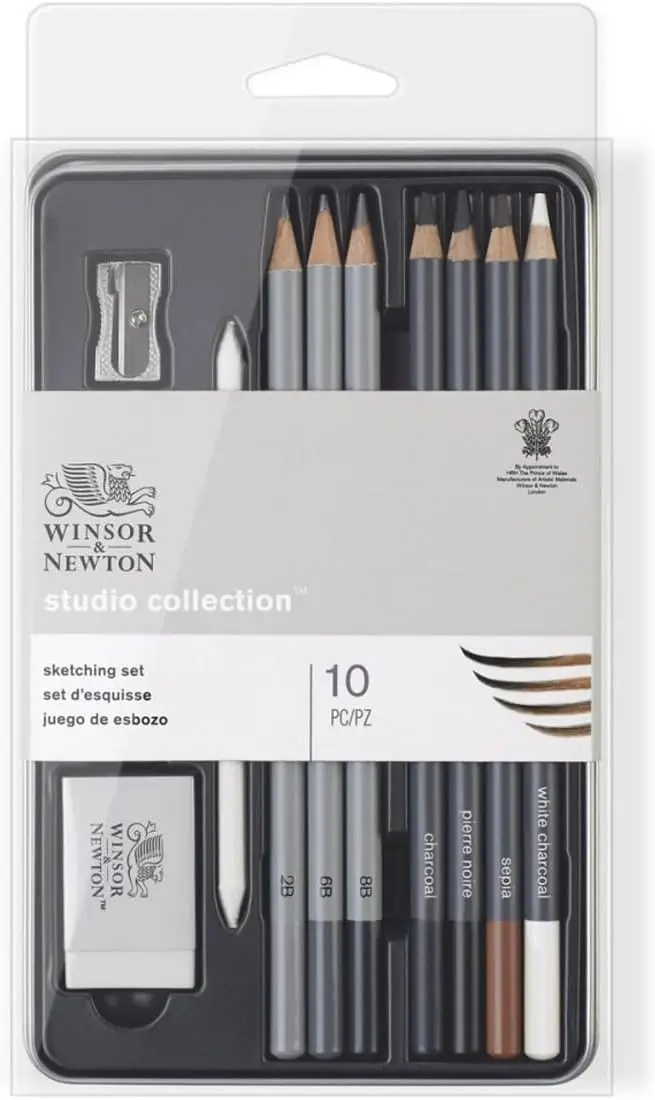 

Professional Artist Sketching Pencils Set of 10 with Tin, Ideal for Drawing and Sketching