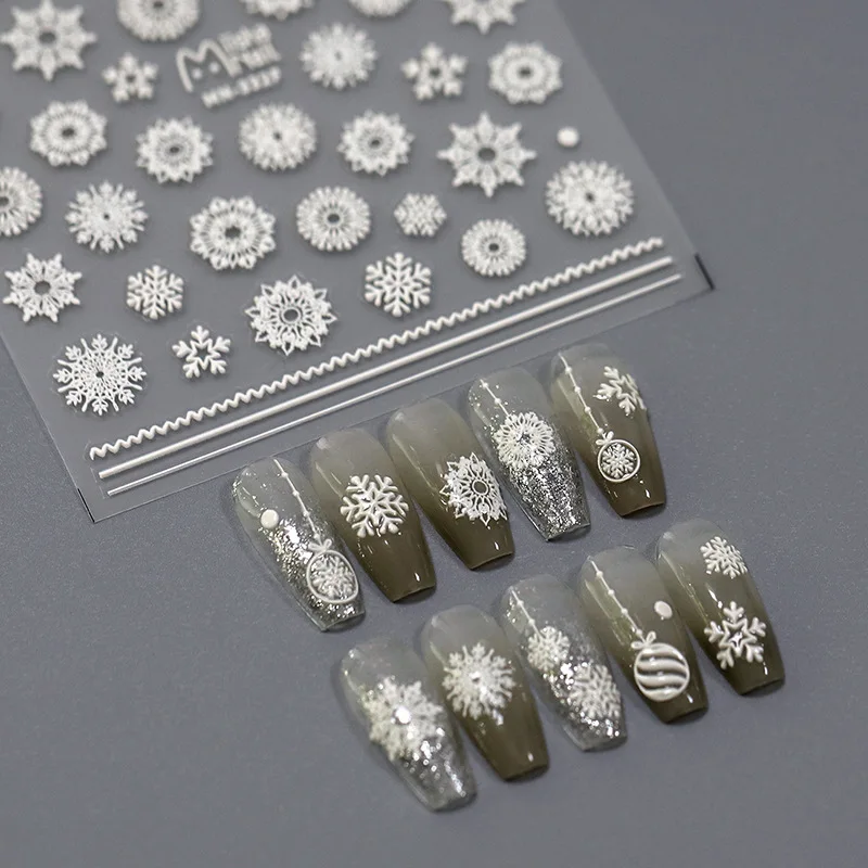 

Embossed Nail Stickers Ins Style Matte Sheer Self Adhesive Premium Vinyl Glossy Finish for Women Daily Decor