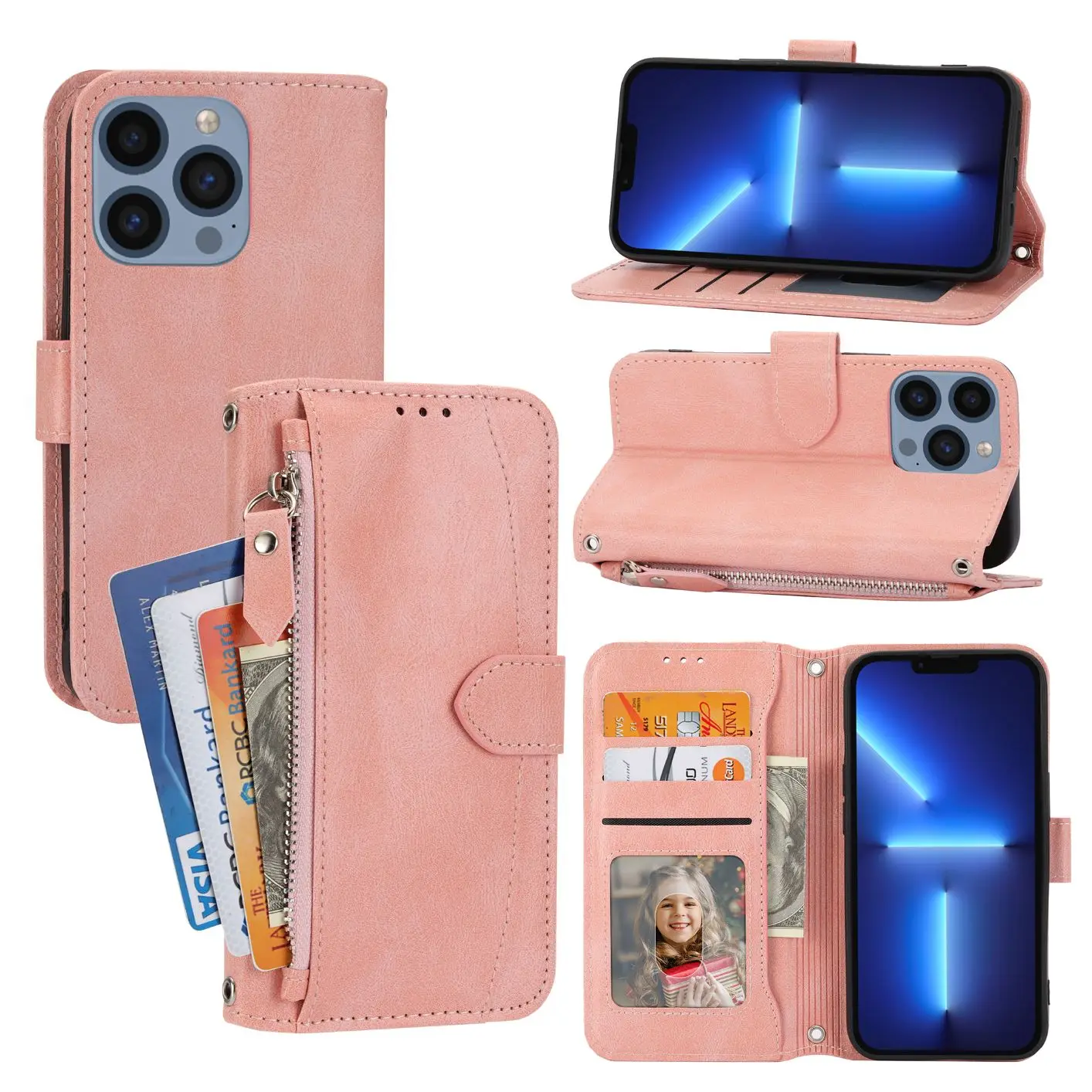 Leather Case Flip  Anti-fall Phone Case for iPhone14 iPhone14Plus iPhone14Pro iPhone14ProMax iPhone15 iPhone15Plus