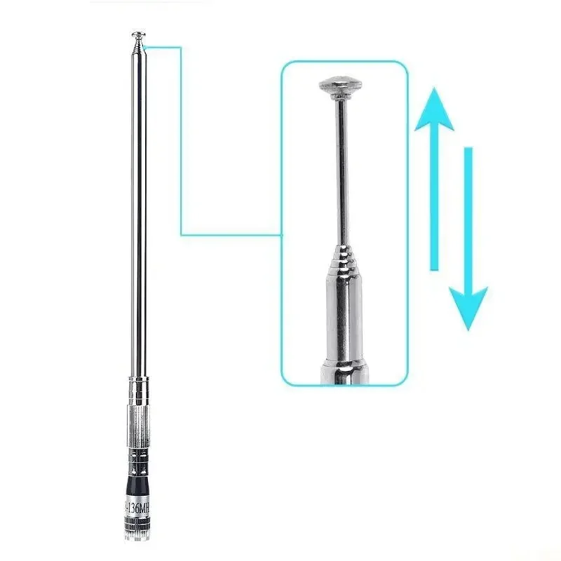 Scalable 118-136MHz Whip Telescopic Antenna Multiple Use Replacement Part for Airband Radio Receiver Aviation SMA