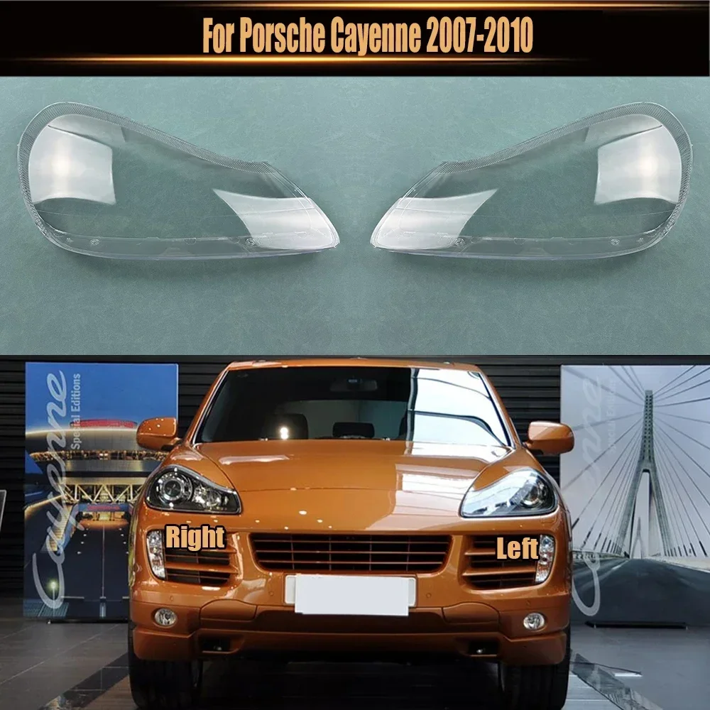 

For Porsche Cayenne 2007-2010 Headlamp Cover Headlight Shell Transparent Lens Plexiglass Replace Original Lampshade