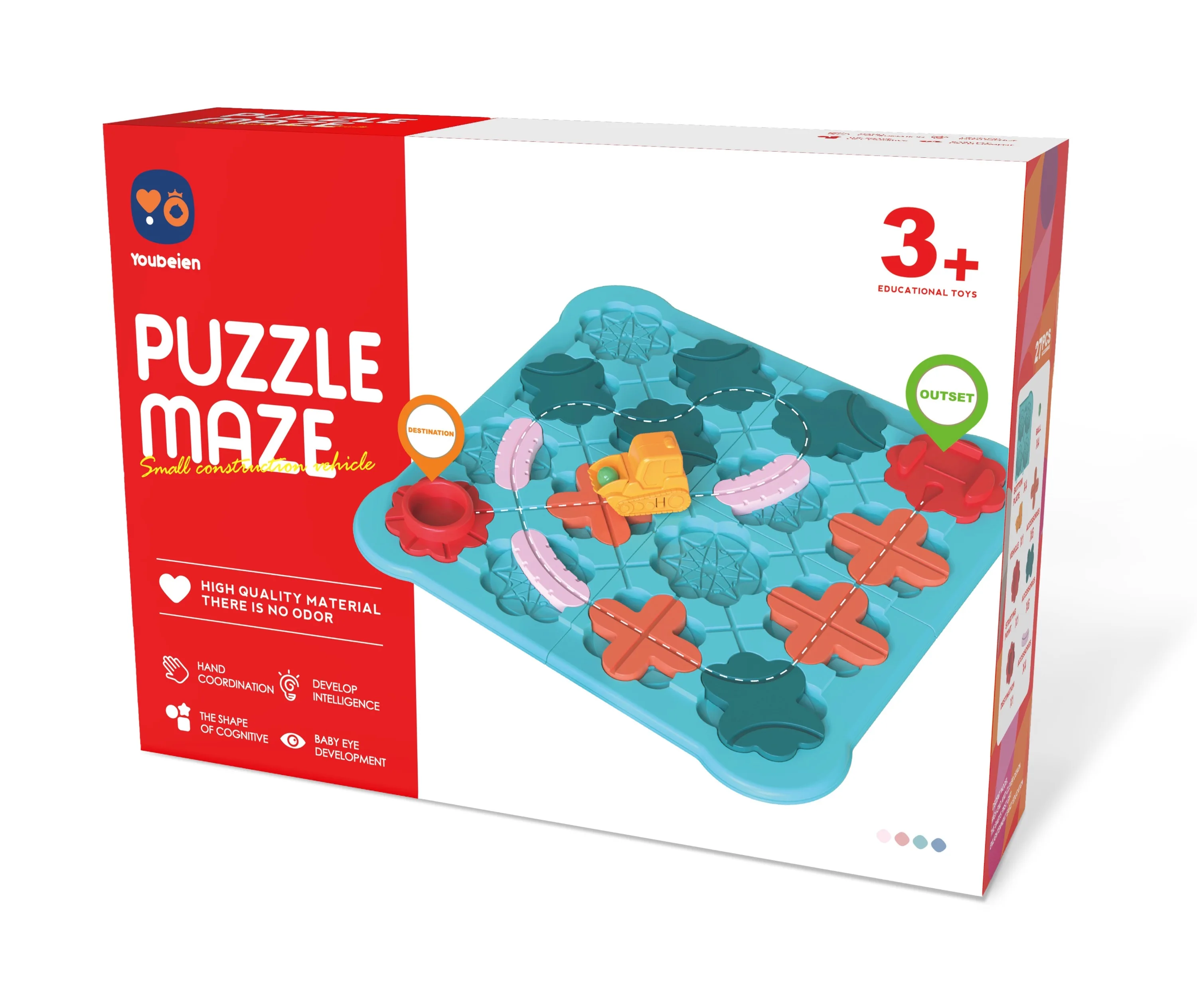 ​ ​ لعبة ألغاز بناء الطريق ذات 88 مستوى - لعبة المنطق والاستراتيجية مع شاحنة محملة بنابض ولوحة النقل