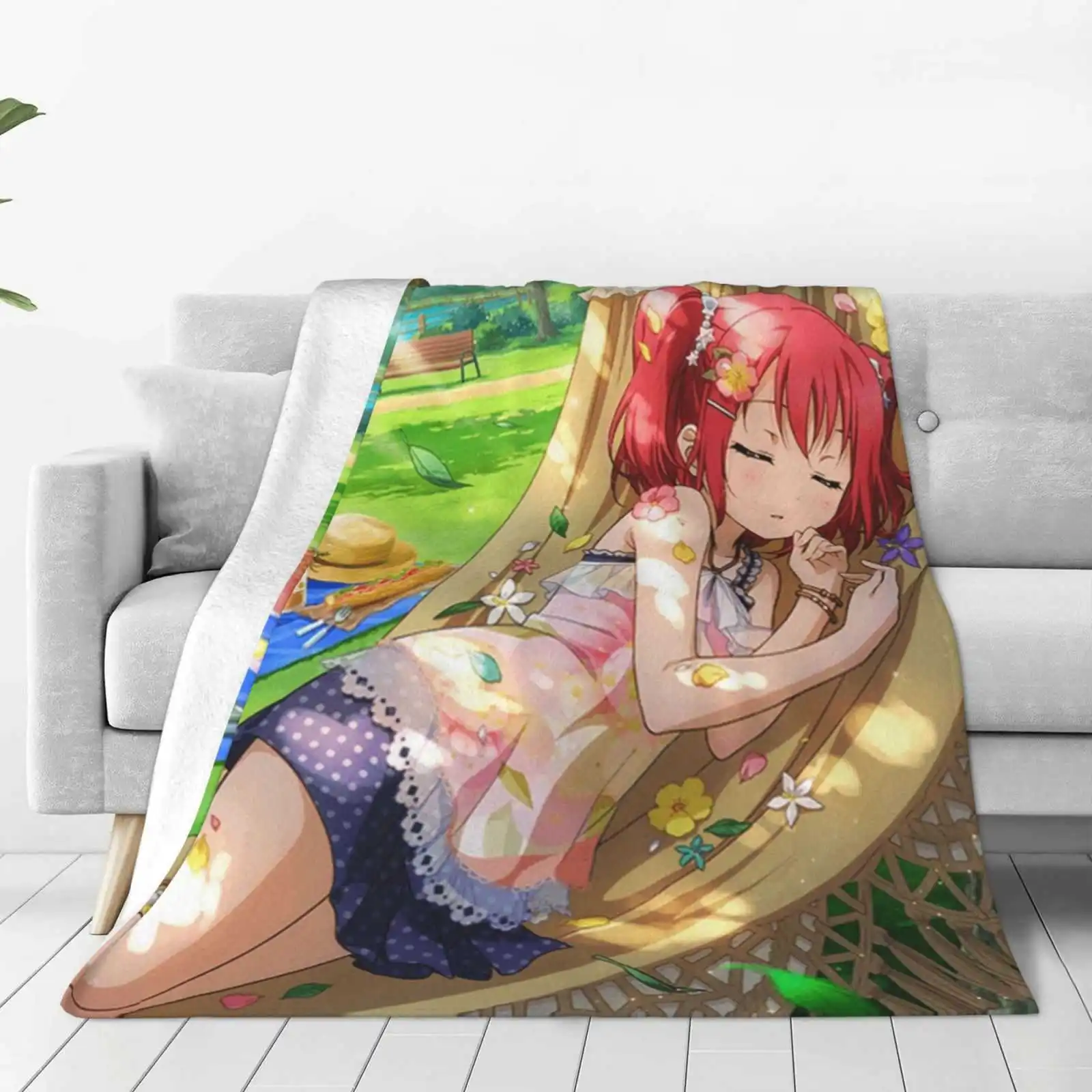 Love Live! Sunshine!!-Spring Picnic Super Warm Soft Blankets Throw On Sofa/Bed/Travel Love Live Sunshine School Idol Project