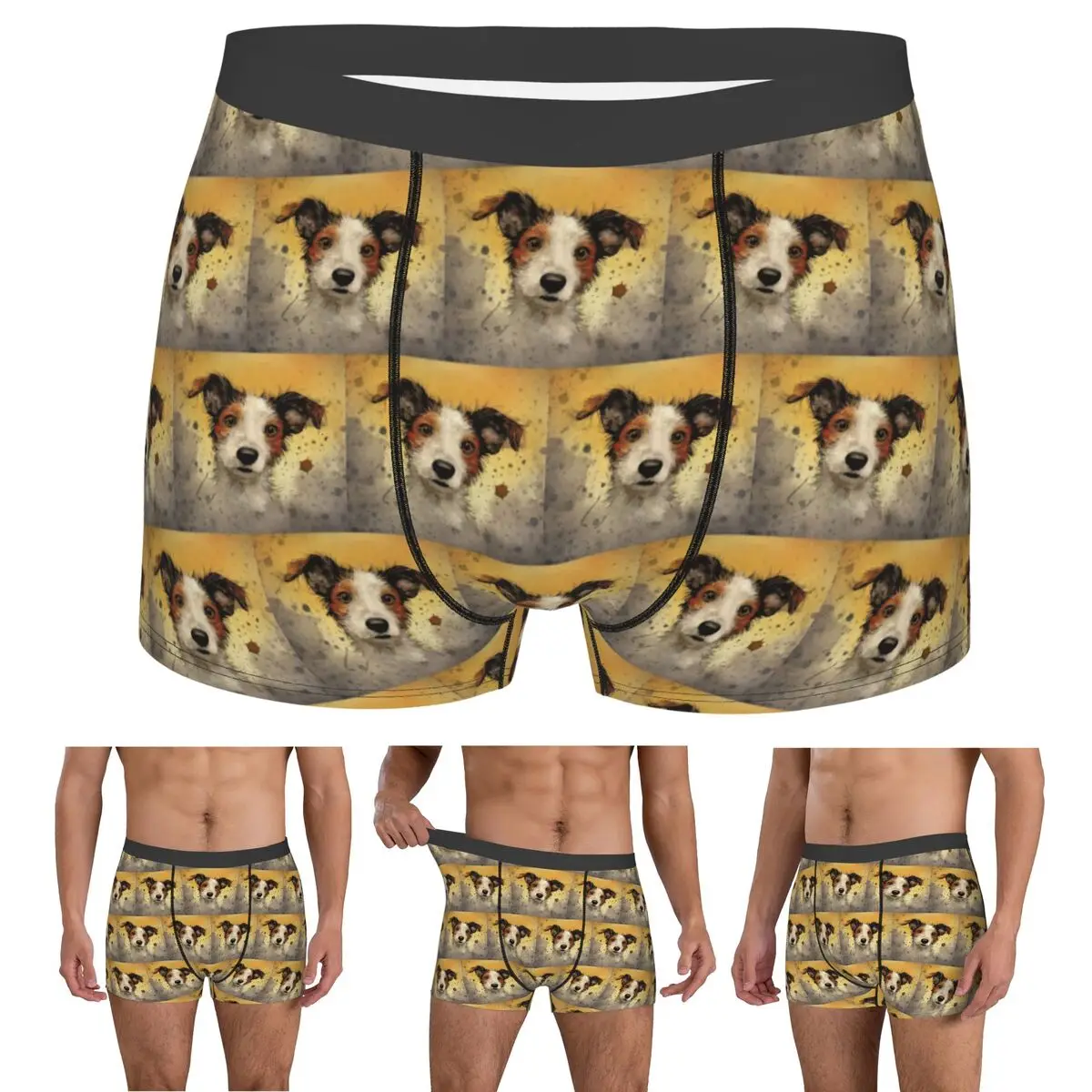 

Boxer Underpants Shorts Dog Jack Russell Terrier (2) Panties Men's Breathable Underwear for Homme Man Boyfriend Gift