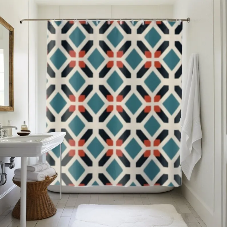 Roman Tile Shower Curtain