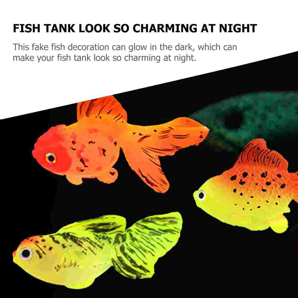 Glowing Floating Fish Artificial Goldfish Tank Accessories Fake Adorable Figure