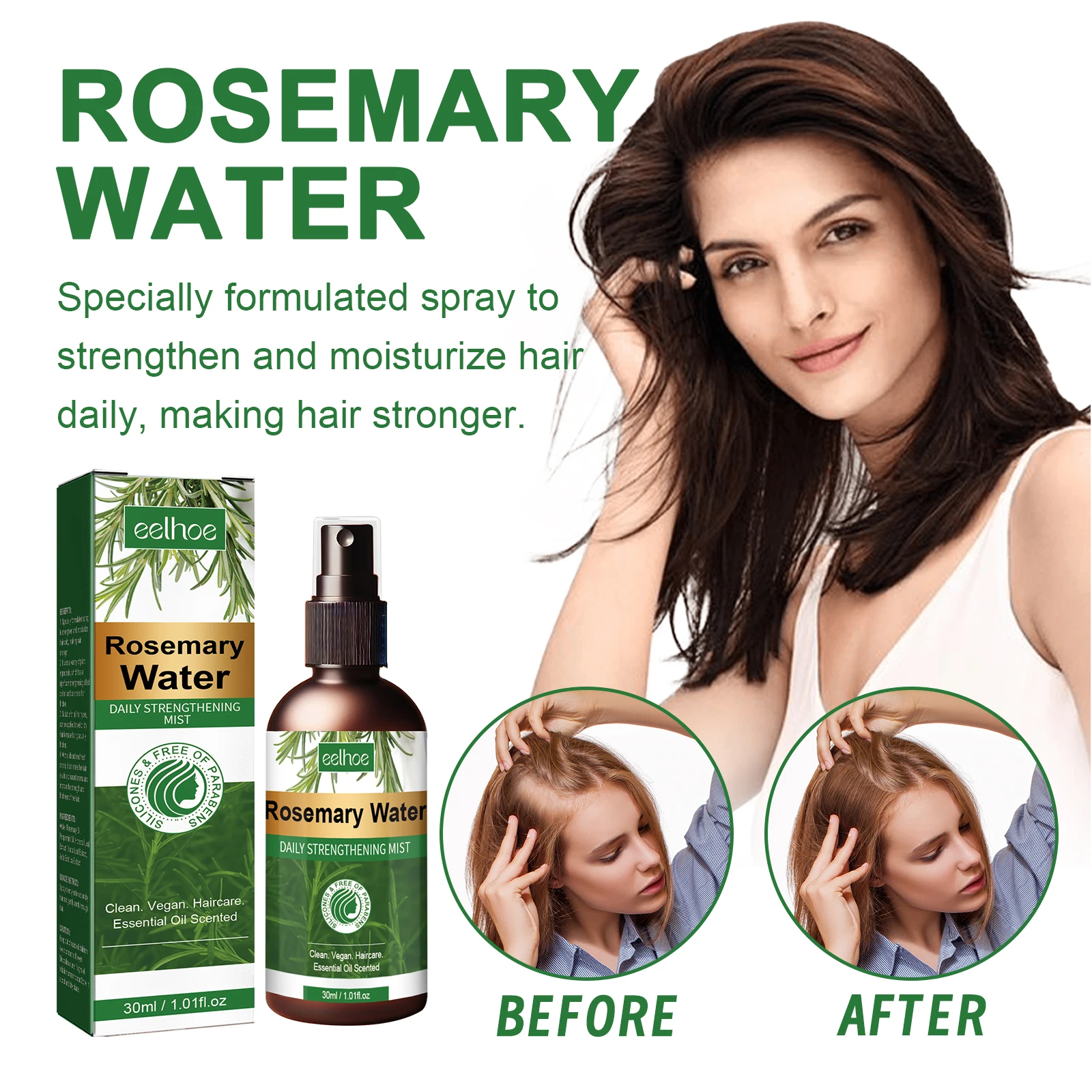 EELHOE Rosemary Dense Hair Spray Moisturizes Roots Repair Hair Prevents Hair Loss and Balances Head Oils Reduce Dandruff Essence