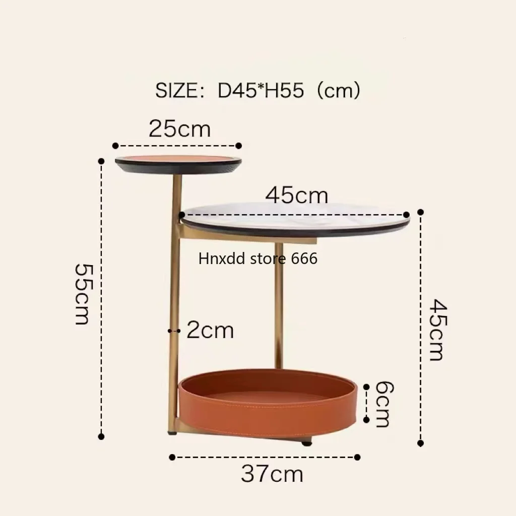 Italian minimalist rock slab saddle leather edge table modern minimalist style living room sofa small coffee table