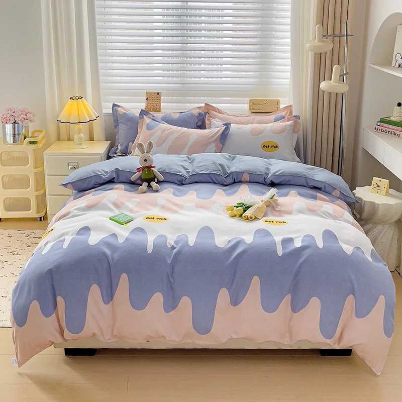 

Summer and Winter Blanket, Home Textile Water Wash 3/4 Pieces Bedding Set, Large Sheet Bed Bed Sheets and Pillowcases Bed Set