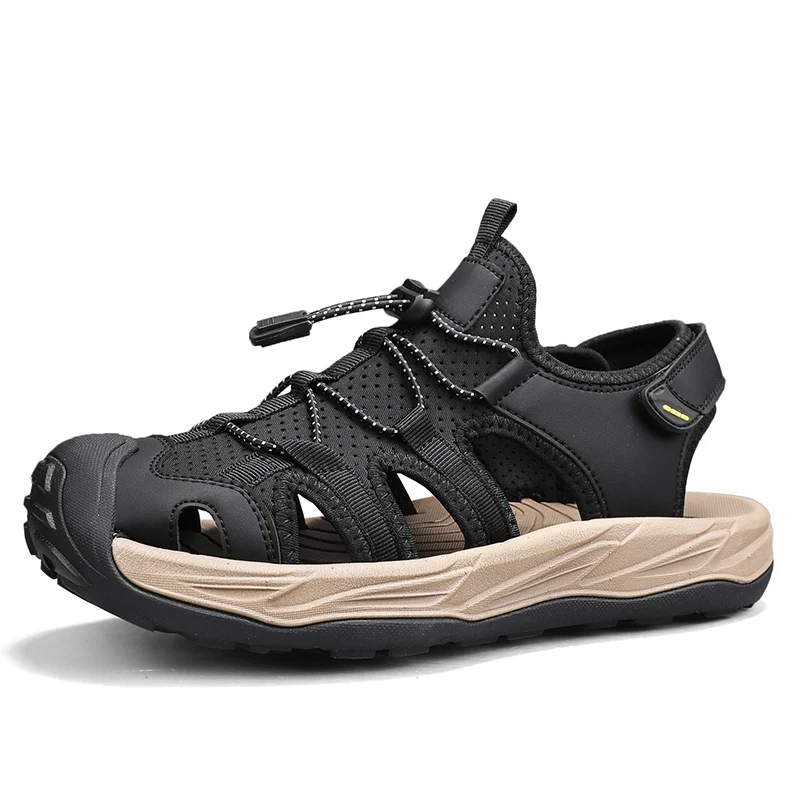 

Men's Outdoor Trekking Sandals Breathable Travel Sandals Shoe Closed Toe Hiking Sandals Anti Slip Summer Men's Wading Sneaker