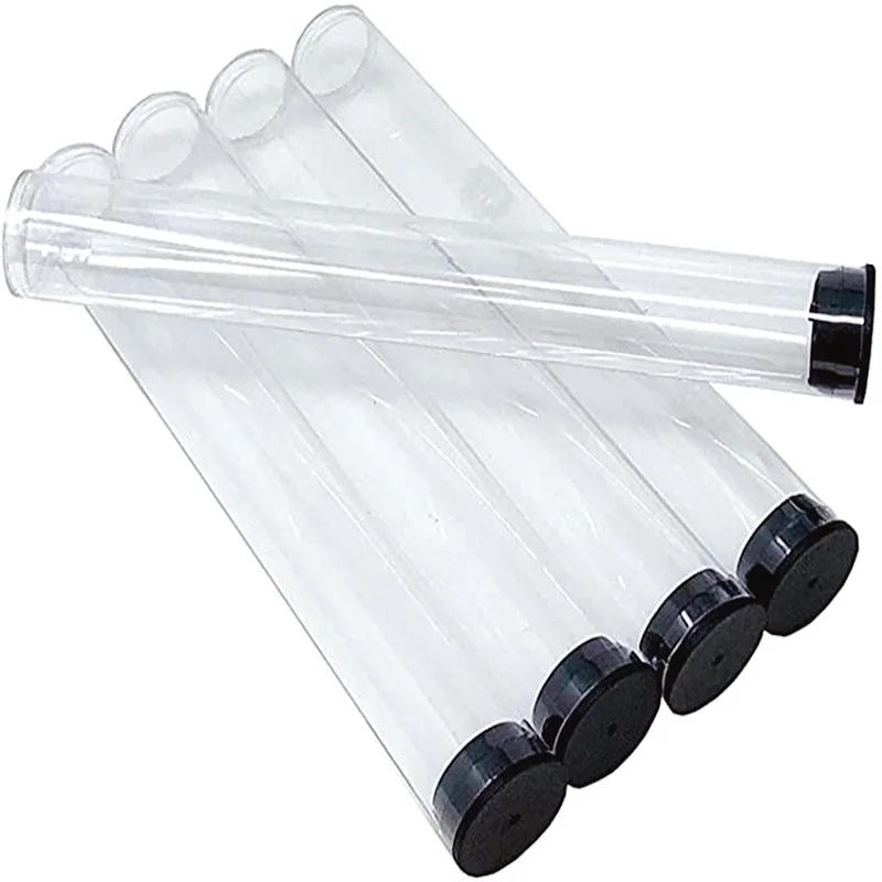 10PCS PVC PC Clear Storage Tube Portable Toothbrush Packaging Box with Cap School Office Supply Storage Round Tube Tool