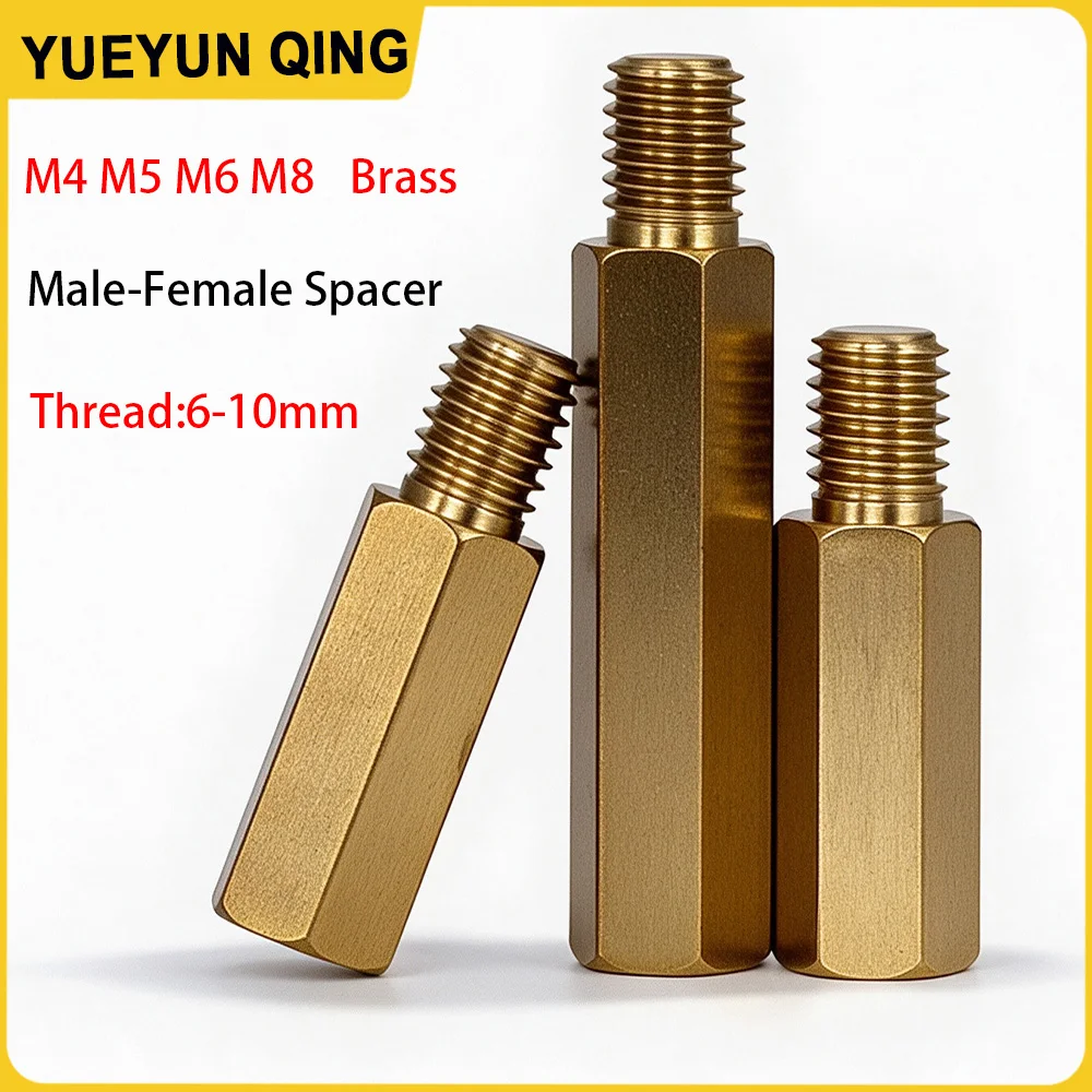 1/5/10/20pcs Hex Brass Spacing Screw M4 M5 M6 M8 Motherboard Standoffs Screws Threaded Pillar PC Motherboard Standoff Spacer