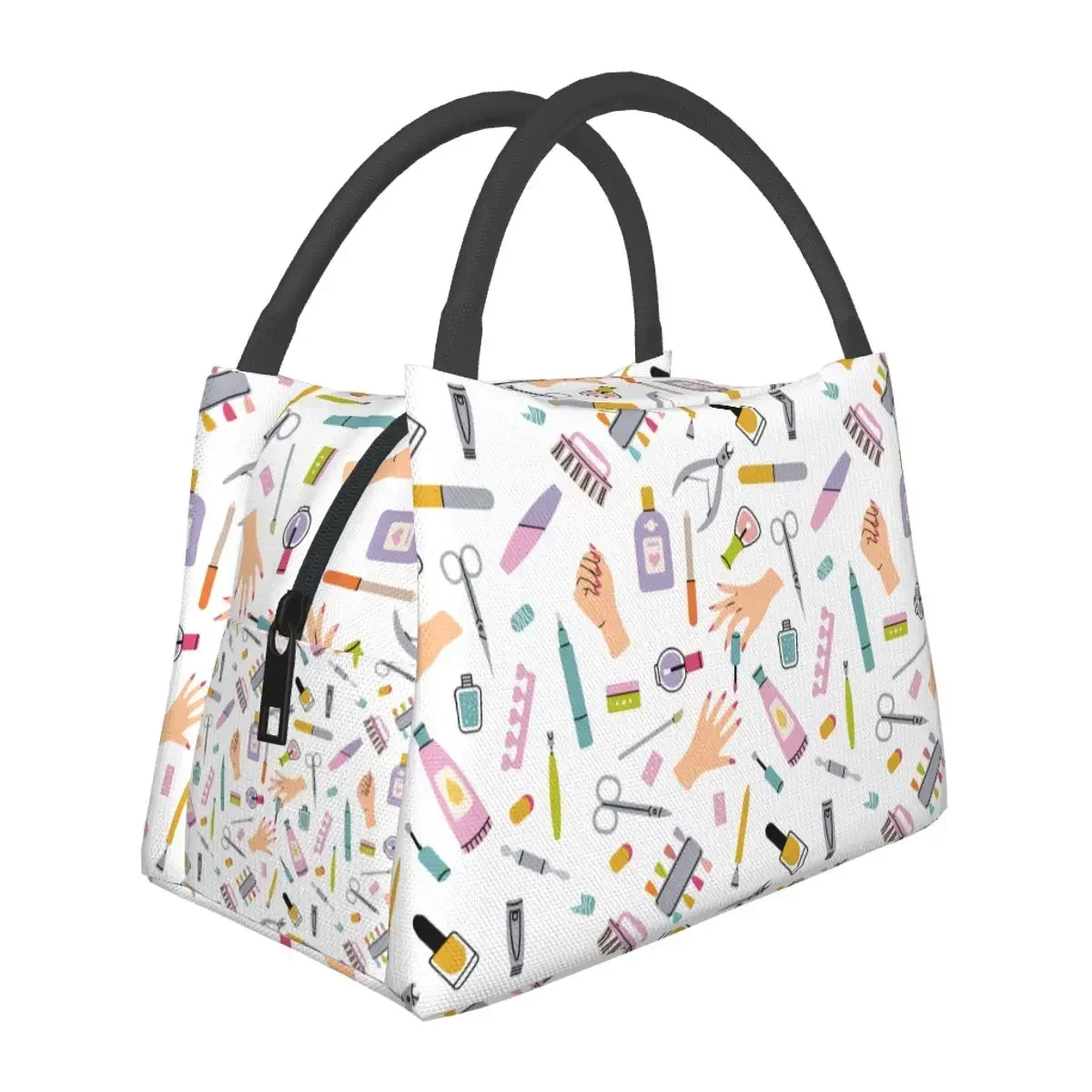 

Lunch Bag for Men Women Nail Care Polish Accessories Thermal Cooler Portable Picnic Work Canvas Tote Food Bag