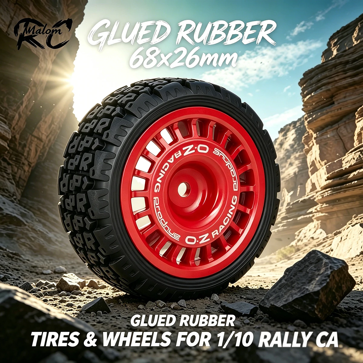 Geklebte Gummireifen & -räder 68x26mm für 1/10 RC Rallye-Auto TT01 TT02 XV-01 PTG2 DF-03 TA06 HPI Upgrade