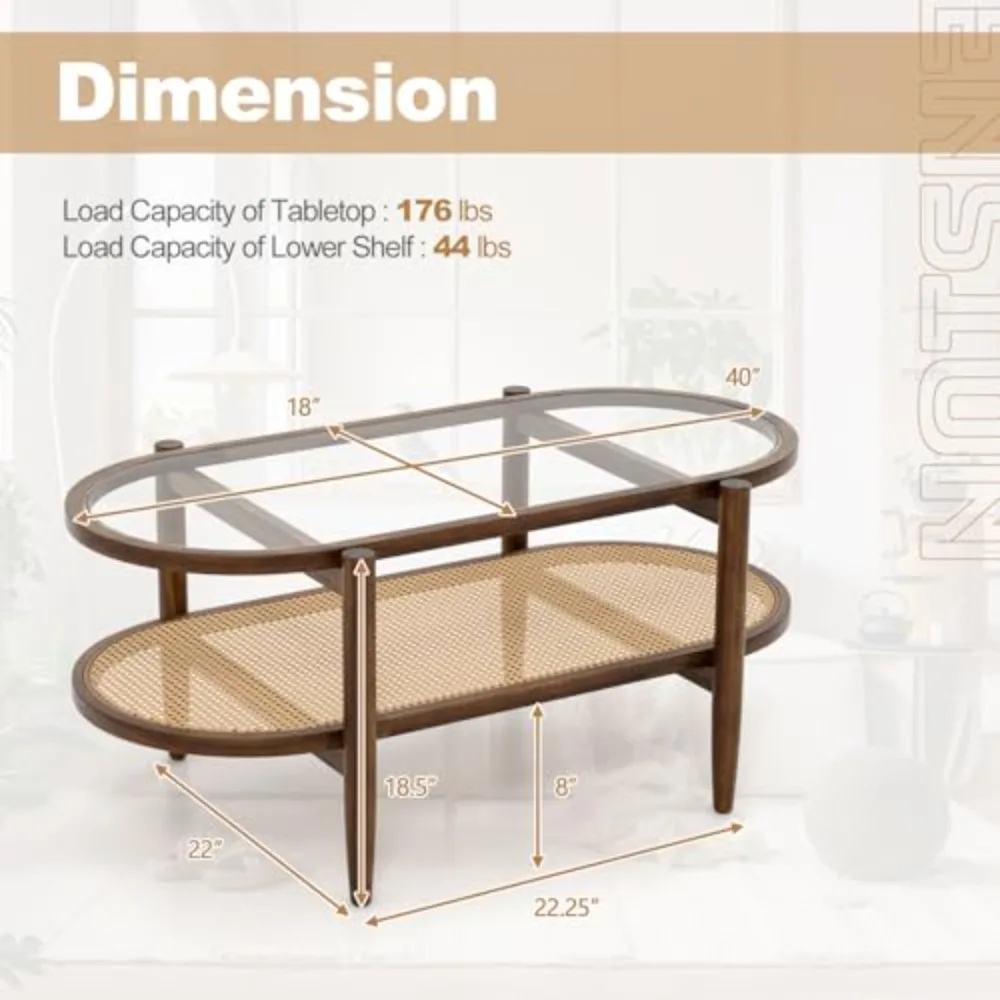 Rattan Coffee Table, 40