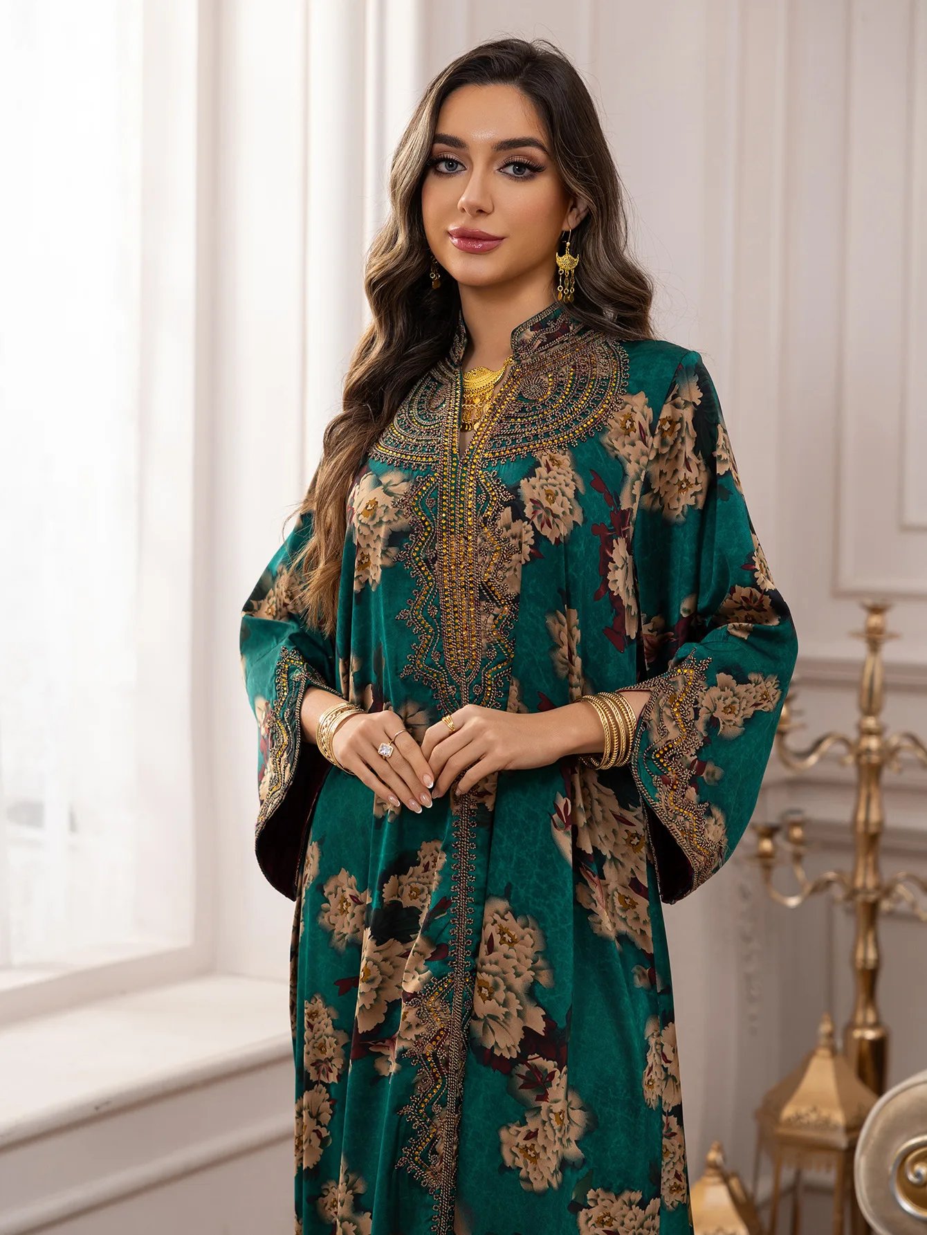 UNI musulman Eid femmes Jalabiya Eid Robe broderie diamant Abaya robes de soirée de luxe Abaya Caftan caftan élégant longue Robe