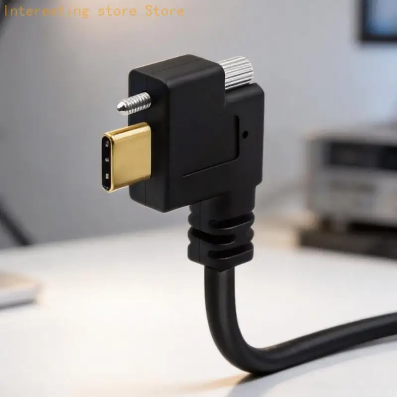 Fixed Equipment TypeC 5Pin USB B Data Cable, Panel Mount Form, 1 M Length with Screw Lock Hardware for Cabinet Wiring Daily Use