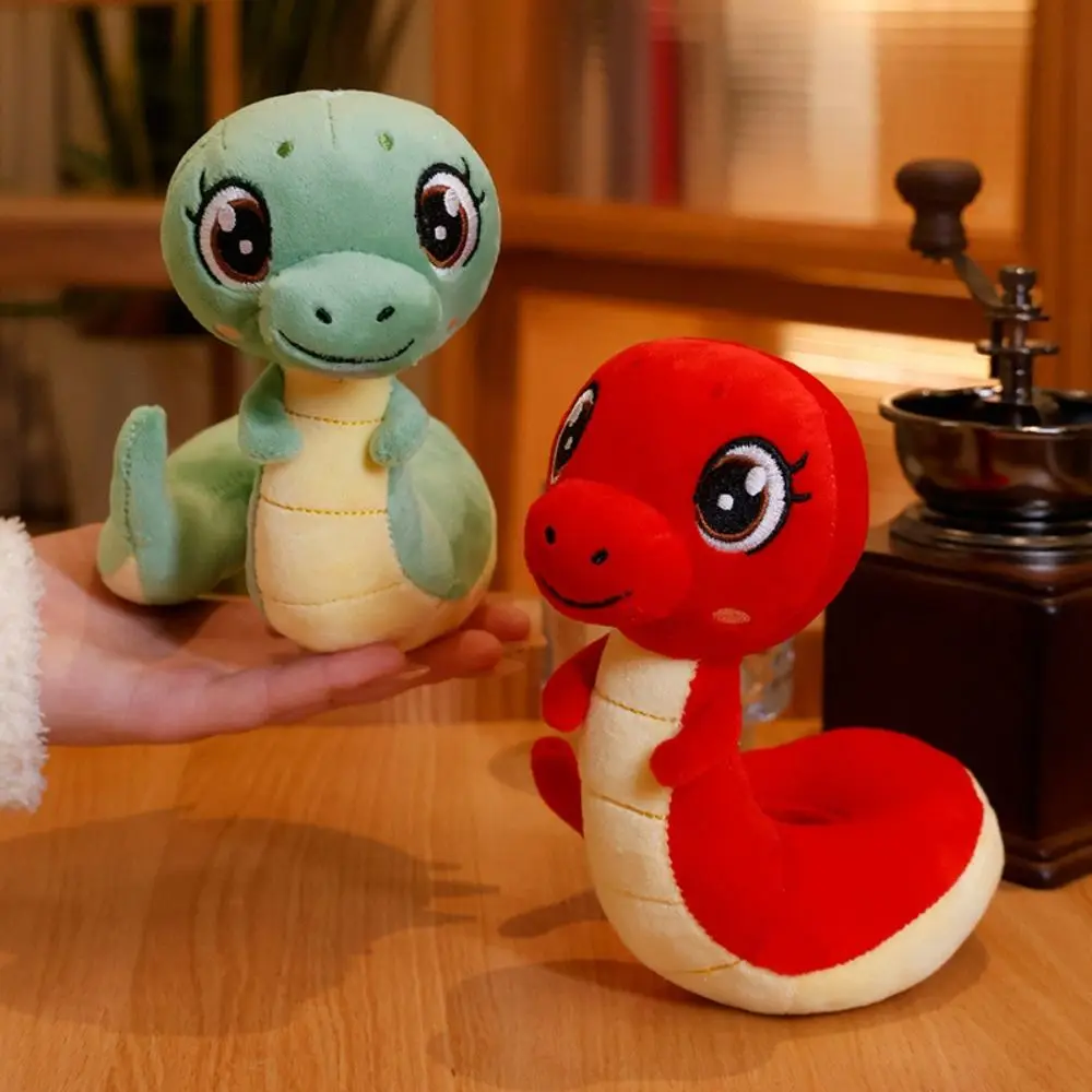 Lindo zodiaco serpiente año mascota muñeca suave peluche serpiente muñeco de juguete Anime dibujos animados serpiente de la suerte peluches muñeca niños