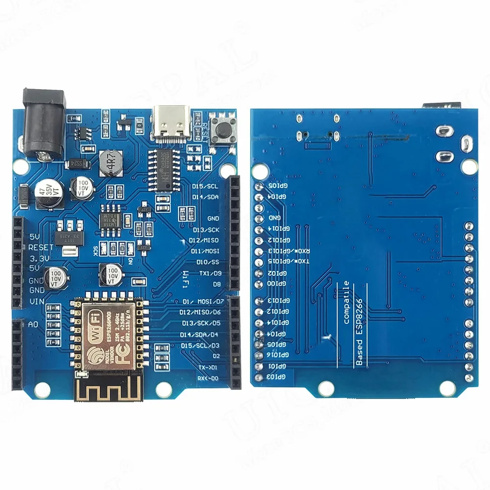 Development Board Module ESP8266 D1 ESP-12F 2.4G WiFi R3 for Arduino IDE CH340C USB Type-C ESP-8266EX ESP 12F