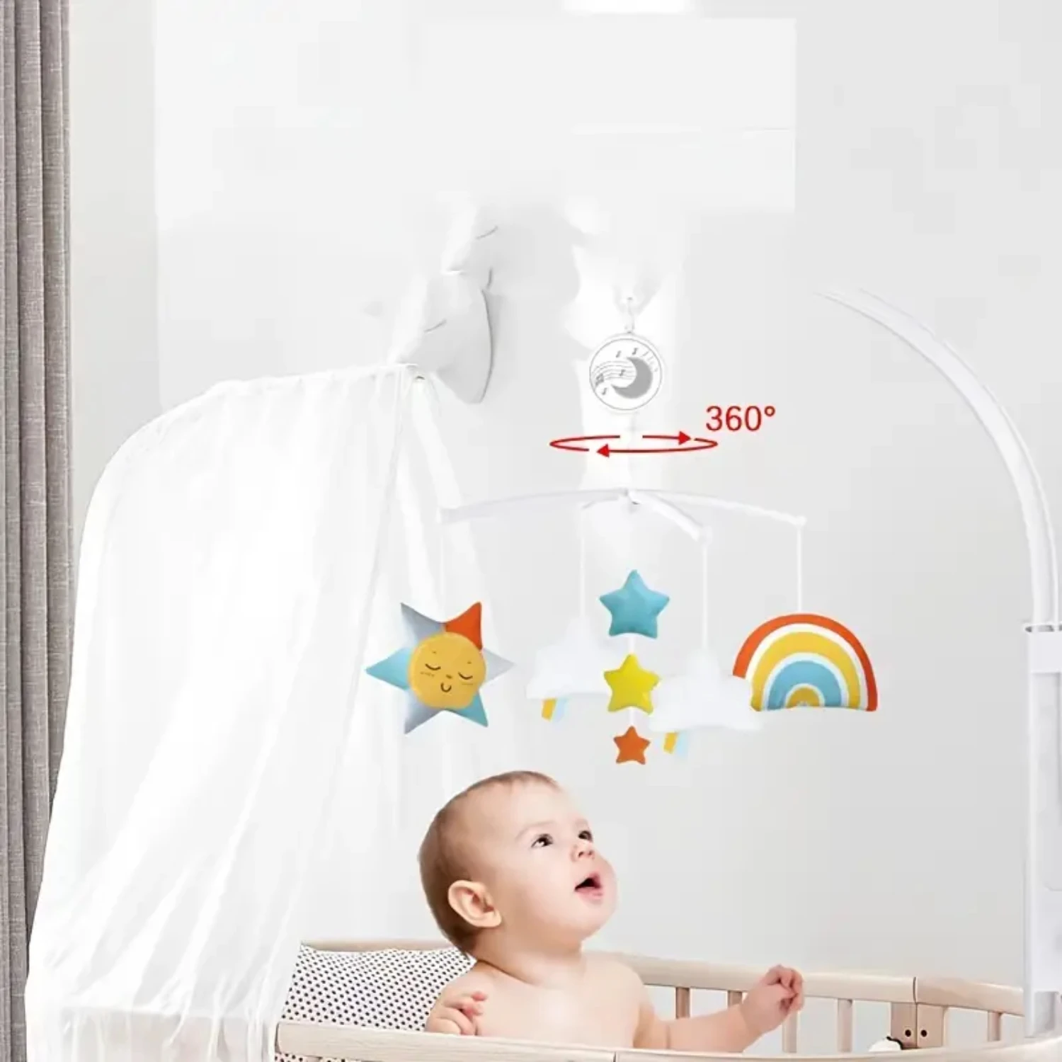 Jouet hochet de cloche de lit bricolage pour bébé, cloche de chevet itude arc-en-ciel pour bébé, jouet réconfortant en tissu, ensemble de jouets Movil Cuna Bebe