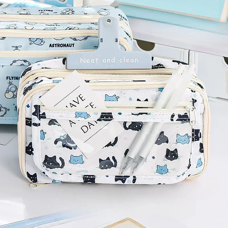 Student Pencil Case Super Large Capacity Pencil Case High Value for Girls Simple Style Stationery Box Stationery  Pencil Cases