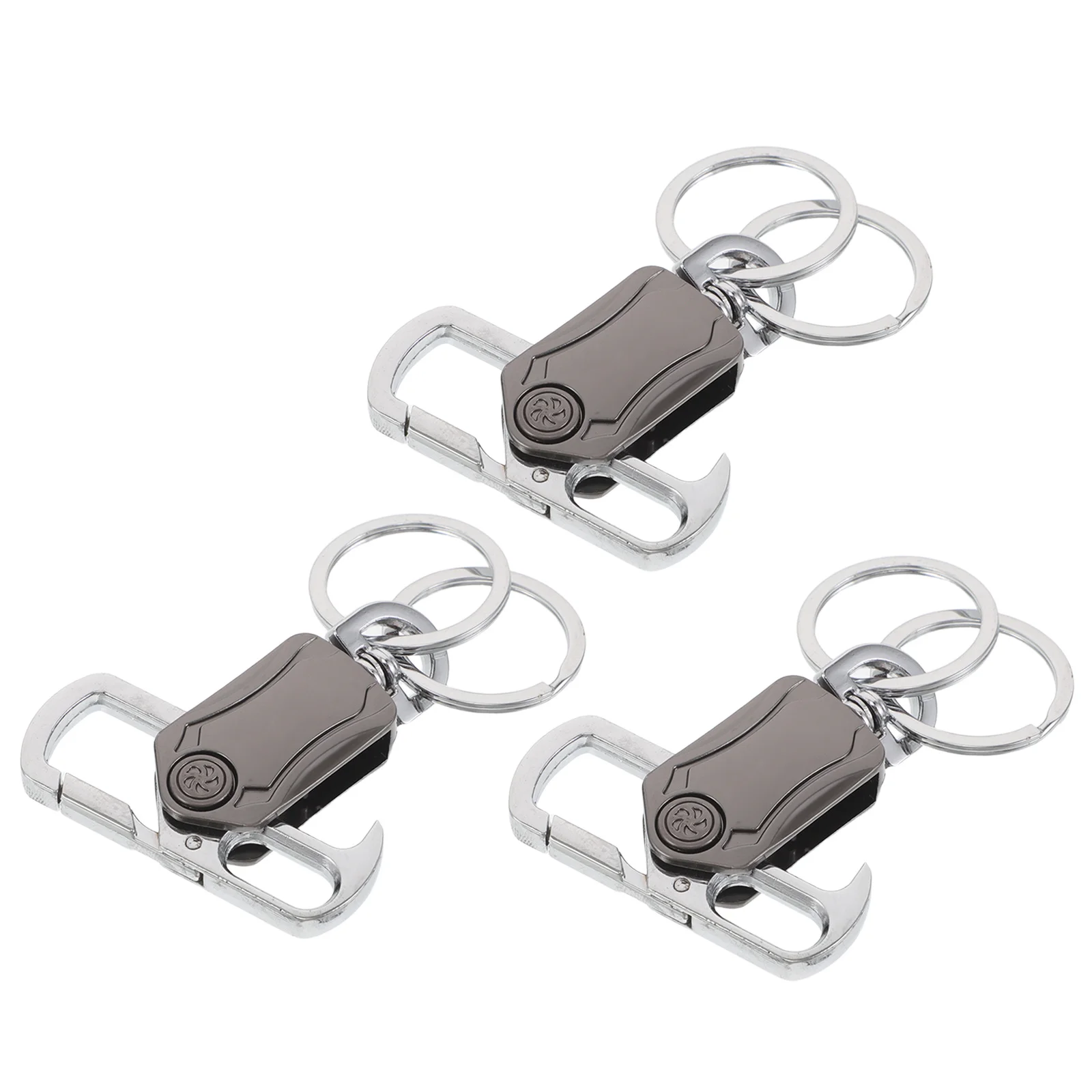 3Pcs Retro Fidget Keychain: Smooth Rolling Metal Spinner for - Portable Bag Wallet Charm - Unique Gift for Work School