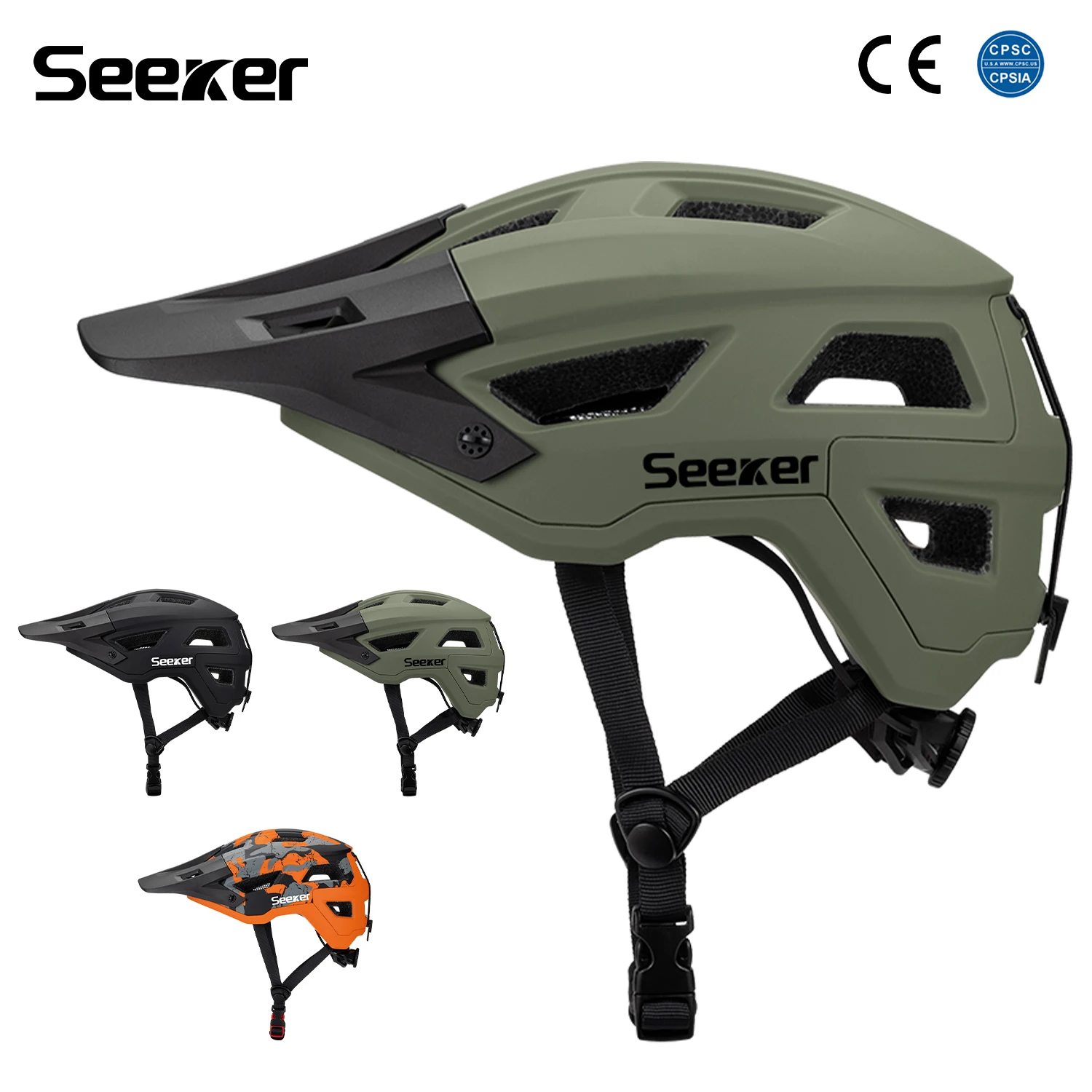 UMUSEEKER Mountain Bike Helmet Unisex Integrated Molding Breathable Safety Helmet Road Bike Cross-Country Riding Gear