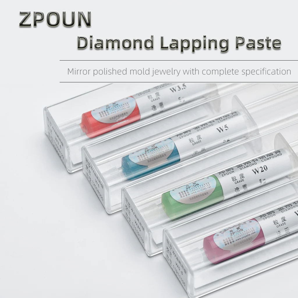 1pcs ZPOUN Diamond Lapping Pastes Compound Syringes For Jewelry Jade Metal Mold Mirror Polishing Paste Abrasive Tools W0.5-W40