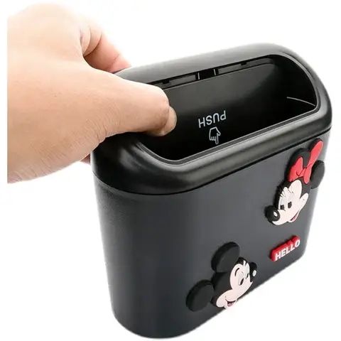애니메이션 미키 미니 마우스 자동차 쓰레기통 귀여운 코기 자동차 Stowing Tidying Storage Bucket 자동 인테리어 장식품 액세서리 장식