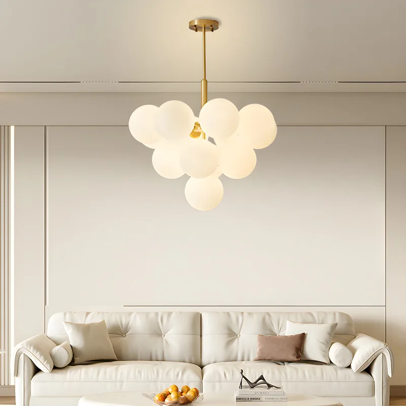 Nordic Postmodern Glass Bubble Pendant Lights Creative Grape Skewers Chandelier Living Room Bedroom Loft Apartment Lamps Fixture