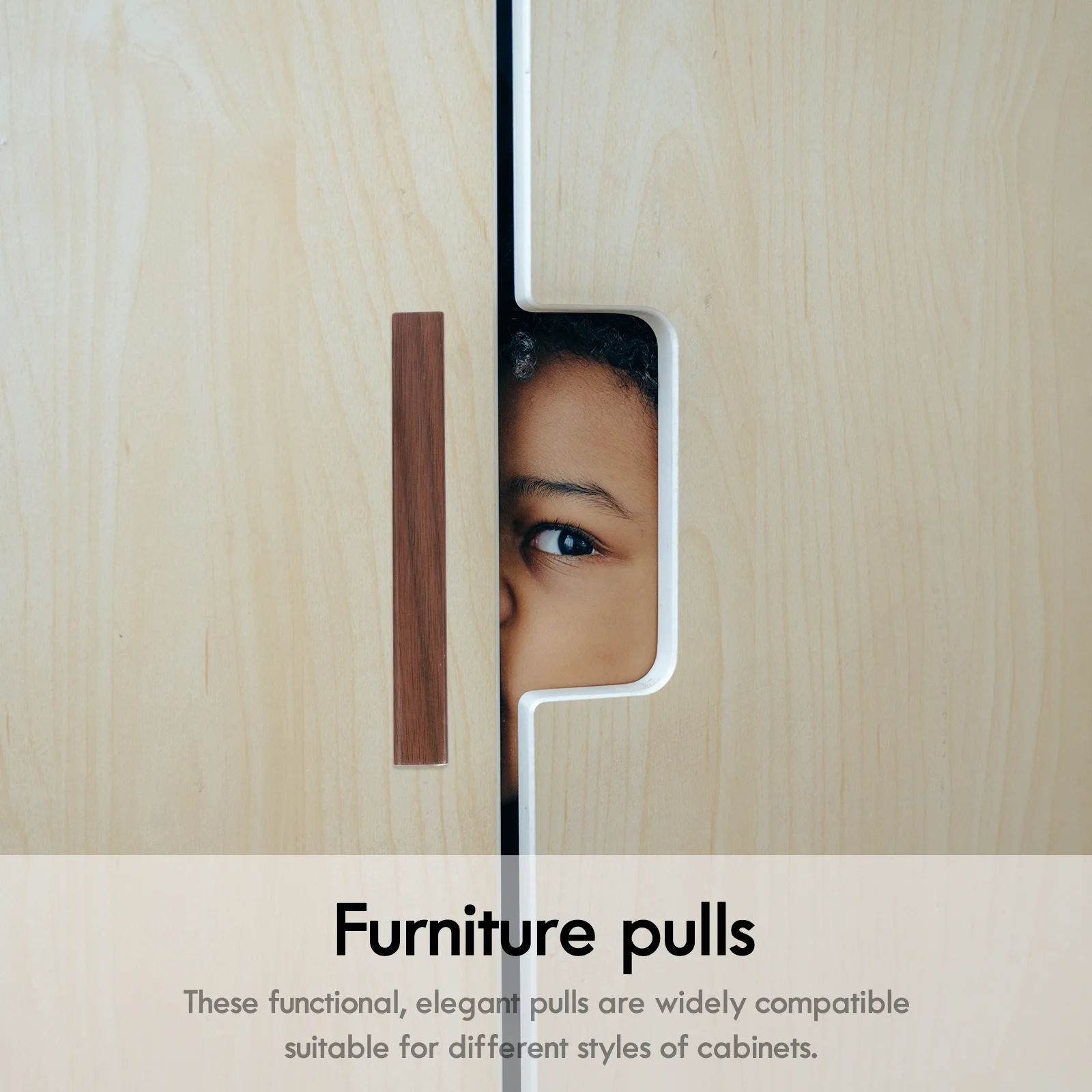 

2pcs Wood Cabinet Pulls Drawer Handles For Furniture Lightweight Durable Smooth Surface Compact Design Compatible With Various