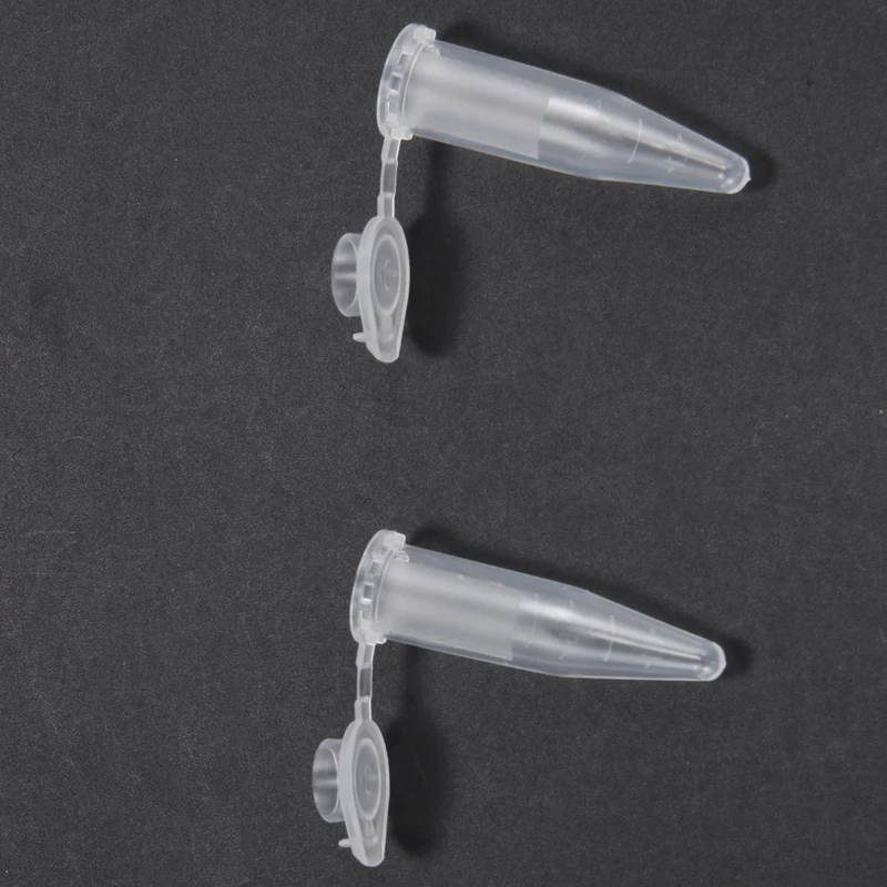 800 قطعة 1.5 مللي مختبر أنبوب اختبار بلاستيكي صغير قارورة الطرد المركزي غطاء المفاجئة 42X11mm واضح