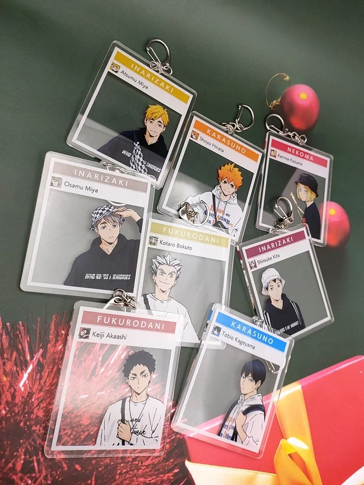 Game Haikyuu!! Miya Atsumu  Osamu Cosplay Tobu Zoo Group Photo Acrylic Keychain Accessory  Ambitus  Anime