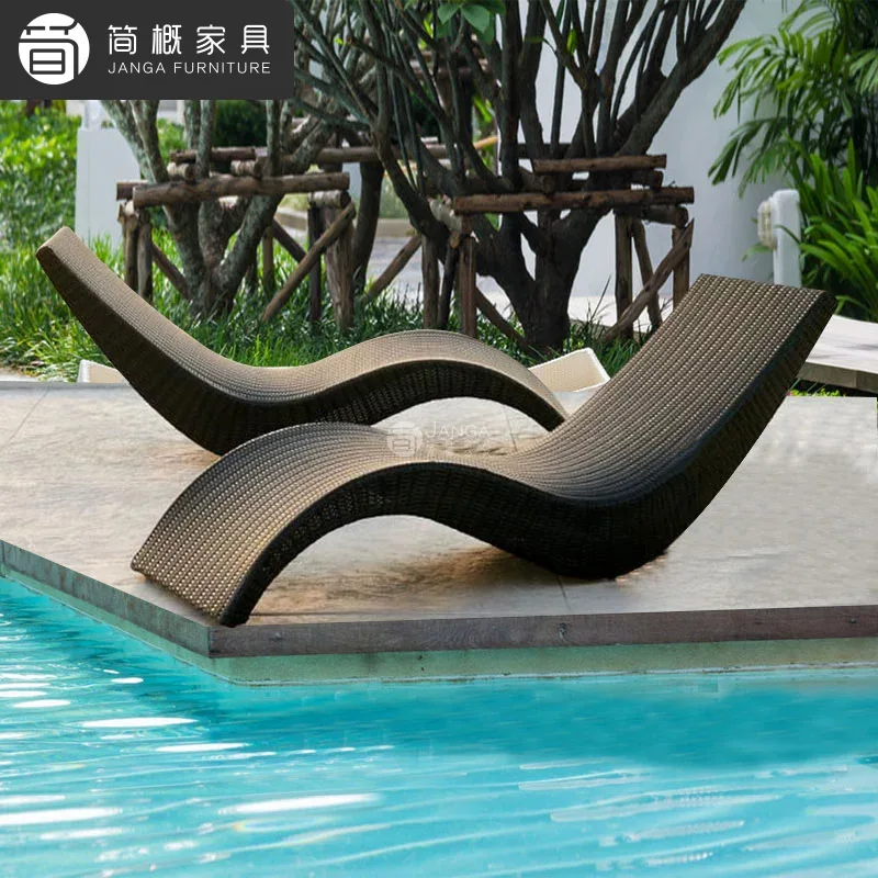 Outdoor Villa, Pool Lounger, Garden Courtyard, Rattan Lounger, Sofa Bed, Hotel, B&B, Terrace, Sun Lounger