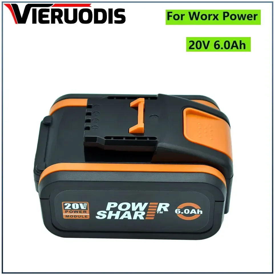 

For 20V Battery 6000mah Li-ion for Worx WX390/WX176/WX166.4/WX372.1 WX800/WX678/WX550/WX532/WG894E WG629E/WG329E/WG2