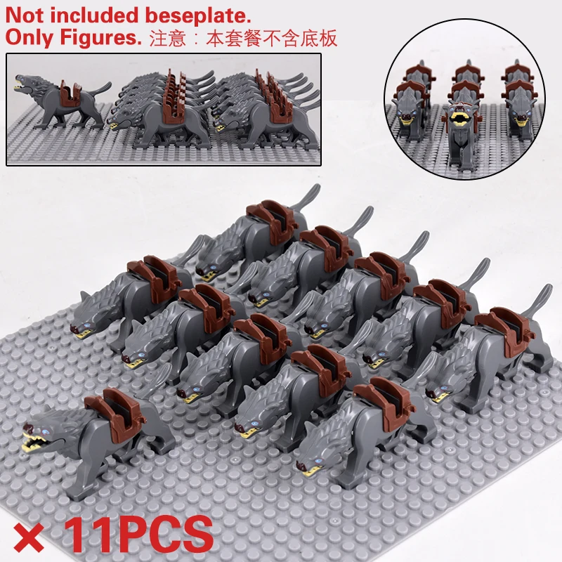 Mittelalterlicher Ork-Krieger, LOTR Große Figur, Uruk-Kriegschariot, Bausteine, 3 Stile, Spielzeug, Geschenk für Sammler