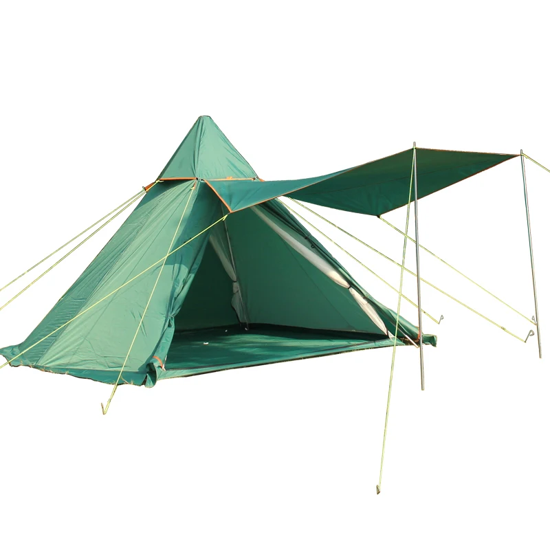 

Double Layer Waterproof Windproof Pyramid Camping Tent, Large Gazebo, 3-4 Person, 270x240x220cm, Barraca Tente De Camping