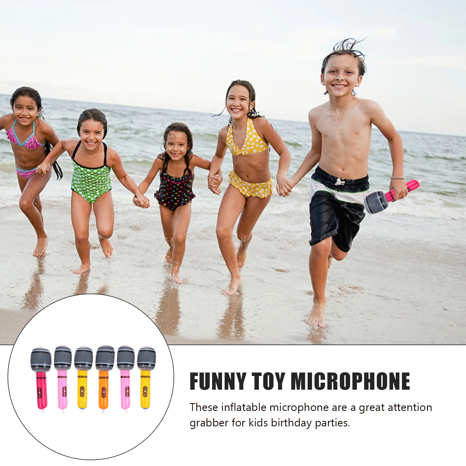 

6Pcs Inflatable Microphones High Class PVC Material Interactive Props for Birthday Parties Inflatable Microphones