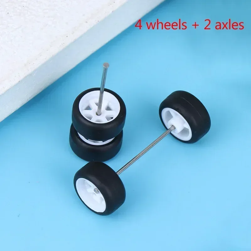 1:64 Alloy Car Accessories Wheels Model Modification Hub Rubber Tires Racing Vehicle Toy Cars Upgrade Original Front Rear Tires