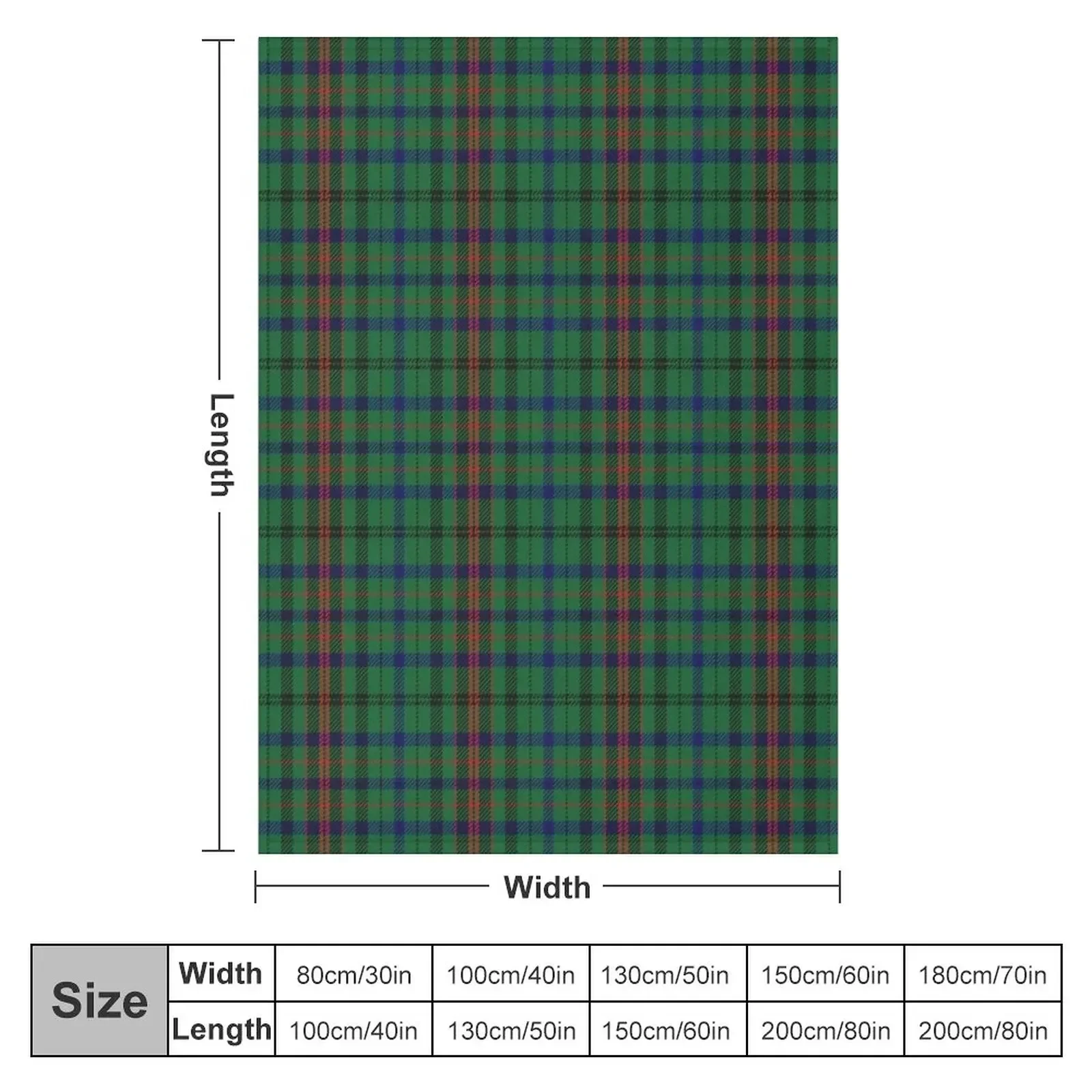 Owen/Bowen Family Welsh Dragon Tartan Throw Blanket Hair Hairys Blankets