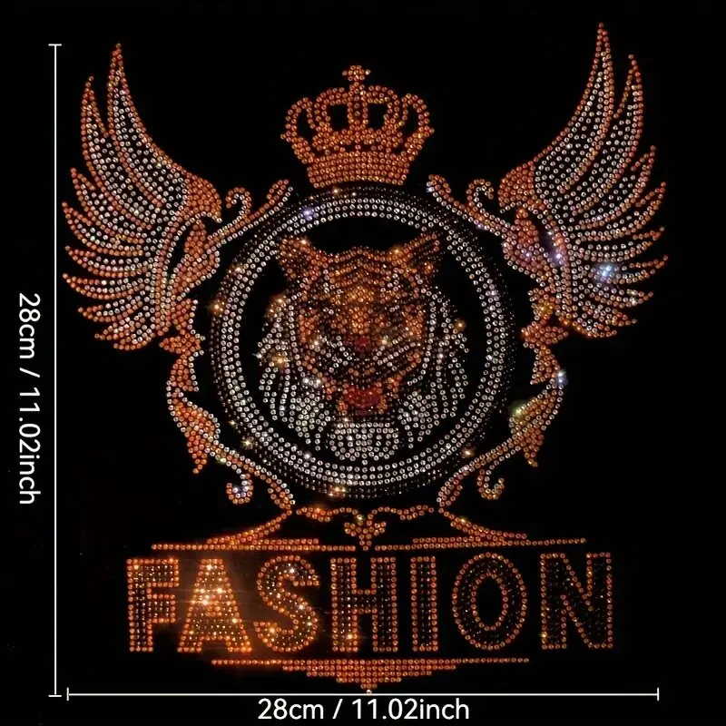 

Luxurious Tiger Embroidery Design for Clothing - DIY Applique Set with Plastic Material and No Electricity Required